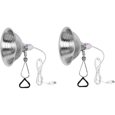 Ipower Simple Deluxe 2 Pack Clamp Lamp Light with 8.5 Inch Aluminum , Silver and White, 2PK HIWKLTCLAMPMSILWHTX2